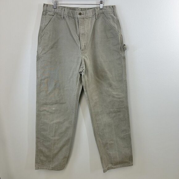 Carhartt Pants Mens 38x34 Original Dungaree Fit Carpenter B11 DES‎ Workwear - Picture 1 of 16